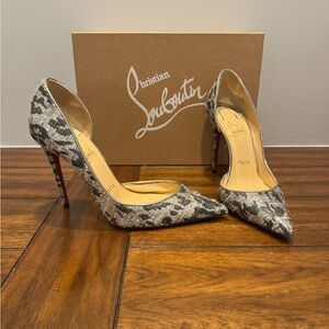 Christian Louboutin Iriza 100 Pump Black and Silver Red Bottoms Size 37